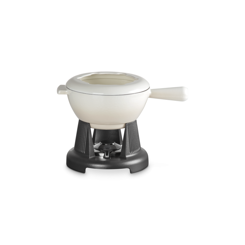 Service à Fondue Savoyarde et Bourguignonne Fonte Emaillée Blanc Meringue - Le Creuset