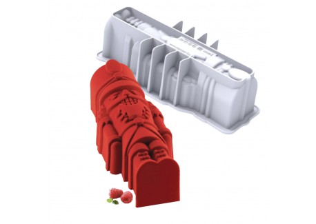 3D Siliconen Bakvorm Nutcracker Kerstlog 1000 - Silikomart Professional