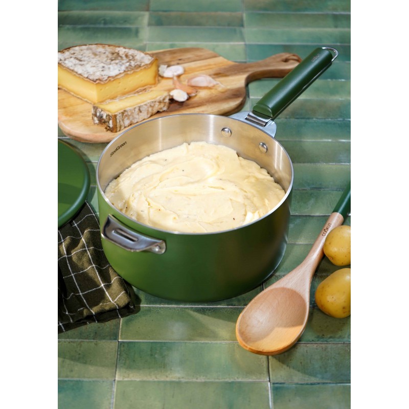 La Merveilleuse Casserole Inox Vert Fougère 20 cm 2,8 l - Cookut