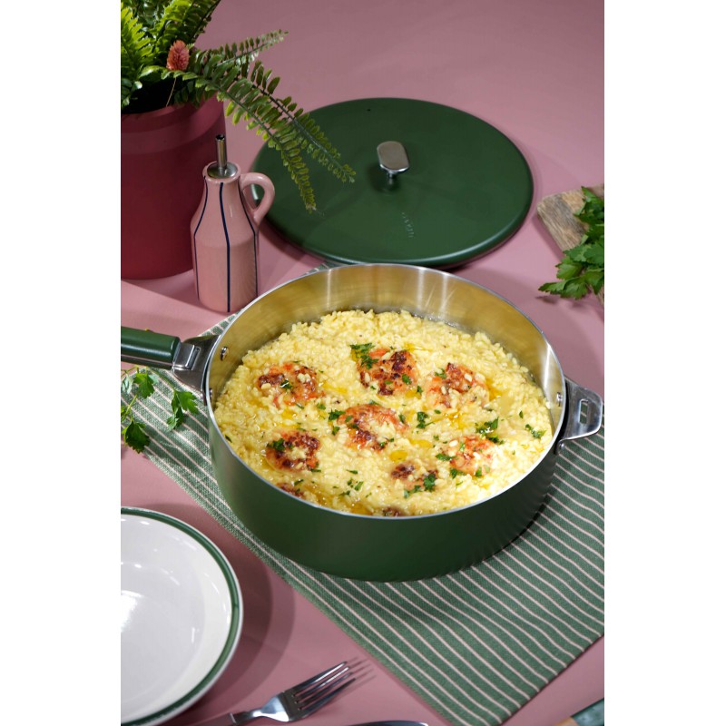 La Merveilleuse Sauteuse Inox Vert Fougère 28 cm 4,6 l - Cookut