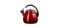 Cloche Bouilloire à Sifflet Emaillée 2,1 L Rouge Cerise 