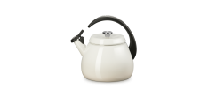 Cloche Bouilloire à Sifflet Emaillée 2,1 L Blanc Meringue
