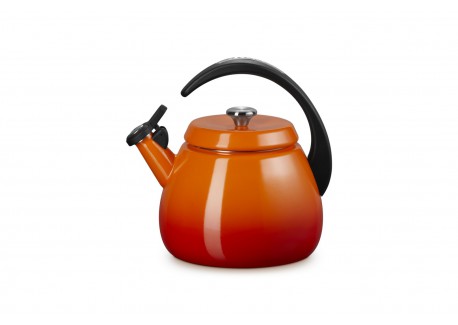Cloche Bouilloire à Sifflet Emaillée 2,1 L Orange Volcanique - Le Creuset