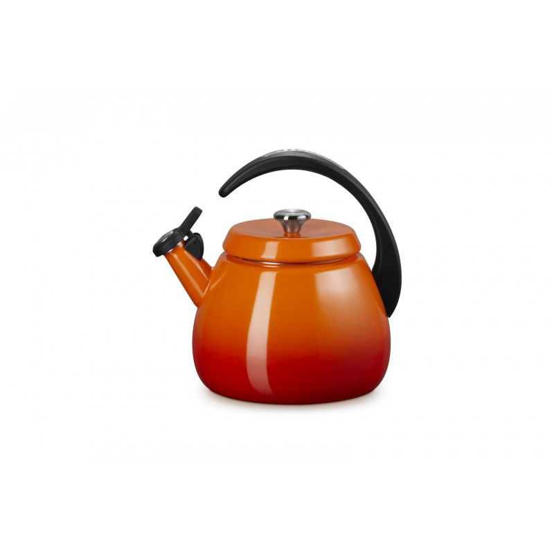 Cloche Bouilloire à Sifflet Emaillée 2,1 L Orange Volcanique - Le Creuset