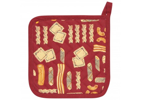 Buona Pasta Bordeaux Katoenen Keukenpannenlap 20x20 cm - La Cucina