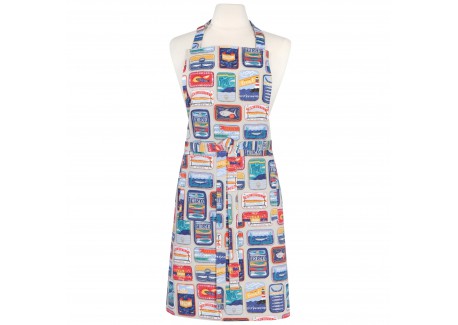 Del Mar Tablier de Cuisine Homme/Femme Coton Gris Clair - La Cucina