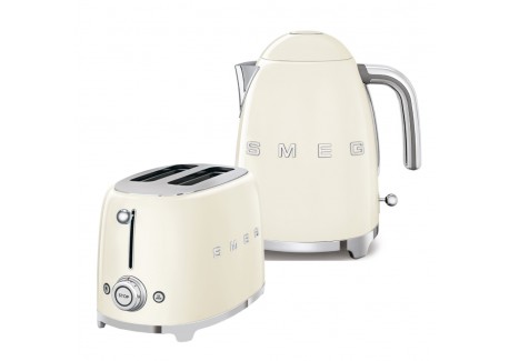 Set Petit Déjeuner Grille-Pain et Bouilloire Crème Pack LSDC - Smeg