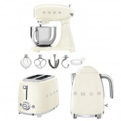 Kitchen Essentials Robot + Broodrooster + Waterkoker Crème Pack LSDC - Smeg Kitchen Essentials Robot + Broodrooster + Waterkoker Crème Pack LSDC - Smeg