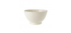 Kitchen Bol sur Pied Céramique Email Brillant Blanc Crème 13 cm