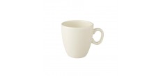 Kitchen Pompéi Mug Céramique Email Brillant avec Anse Blanc Crème 23 cl