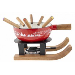Aspen Service à Fondue Savoyarde et Bourguignonne Ski Fonte Emaillée Rouge  - Cosy Trendy Aspen Service à Fondue Savoyarde et Bourguignonne Ski Fonte Emaillée Rouge  - Cosy Trendy