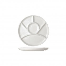 Assiette à Fondue Bourguignonne en Porcelaine 6 Compartiments 24 cm Blanc  - Cosy Trendy Assiette à Fondue Bourguignonne en Porcelaine 6 Compartiments 24 cm Blanc  - Cosy Trendy