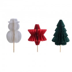 Papieren Decoratie voor Boomstam/gebak Kerstboom Wit Rood Groen 3 stuks - Patisdécor Papieren Decoratie voor Boomstam/gebak Kerstboom Wit Rood Groen 3 stuks - Patisdécor