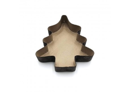 Moule de Cuisson en Papier pour Brioche et Cake Sapin de Noël 4 Pcs  - Patisdécor