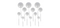 Décoration pour Bûche/Gâteau Boules Blanches Nacrées 12 Pcs 