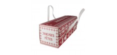 Boîte à Bûche ou Cake avec Poignées Rouge et Blanc Noël 30x11x11 cm 