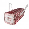 Boîte à Bûche ou Cake avec Poignées Rouge et Blanc Noël 30x11x11 cm 