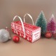 Rode en Witte Kerststam met Handgrepen 30x11x11 cm