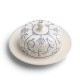 Copenhague Beurrier Rond Céramique Email Brillant Blanc Crème et Bleu 18 cm  - Royal Boch