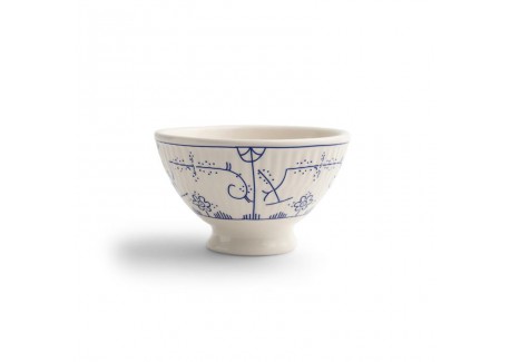 Copenhague Bol sur Pied Céramique Email Brillant Blanc Crème et Bleu 11 cm  - Royal Boch