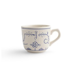 Copenhague Tasse Céramique Email Brillant Blanc Crème Bleu avec Anse 18 cl  - Royal Boch Copenhague Tasse Céramique Email Brillant Blanc Crème Bleu avec Anse 18 cl  - Royal Boch