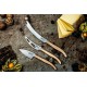 Luxury Line Coffret Couteaux à Fromage Manche Bois Olivier 3 Pcs  - Laguiole Style de Vie