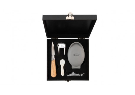 Luxury Line Coffret Dégustation Huitres Caviar et Champagne 5 Pcs  - Laguiole Style de Vie