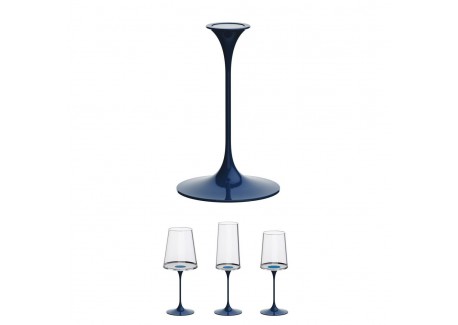 Splitglass Bleu Pied Modulable Aimanté pour Gobelet/Verre à Vin ou Champagne  - Trebonn