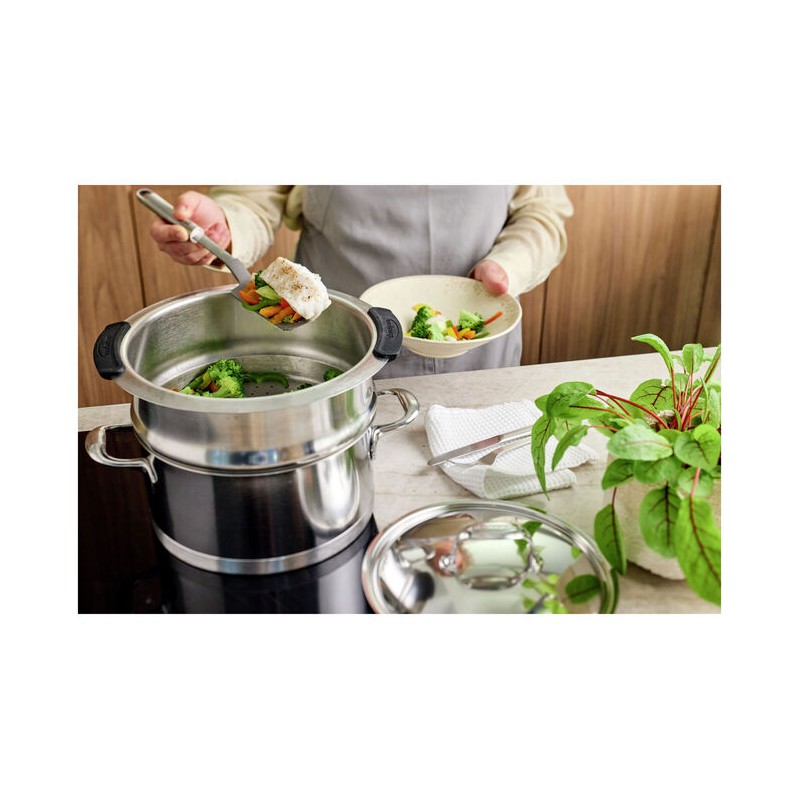 Specialties 5 Panier à Vapeur Empilable Inox 20 cm avec Poignées Amovibles - Demeyere