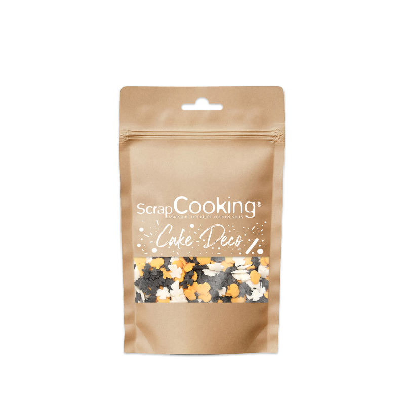 Décors Sucrés Halloween Noir Blanc Orange 50 g - Scrapcooking