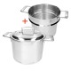 Silver 7 24 cm 7,5 liter RVS Soeppan met Deksel + Pastamand - Demeyere