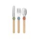 Le Petit Gourmet Set Couverts pour Enfant avec Clips Vert Corail Bleu 3 pcs  - Opinel
