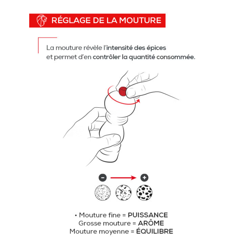 Boréal Moulin à Poivre 12 cm Gris Roche - Peugeot