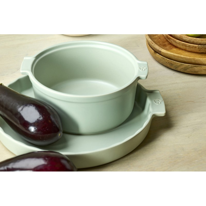 Appolia Moule à Soufflé Rond Céramique 22 cm Vert Mat Sauge - Peugeot
