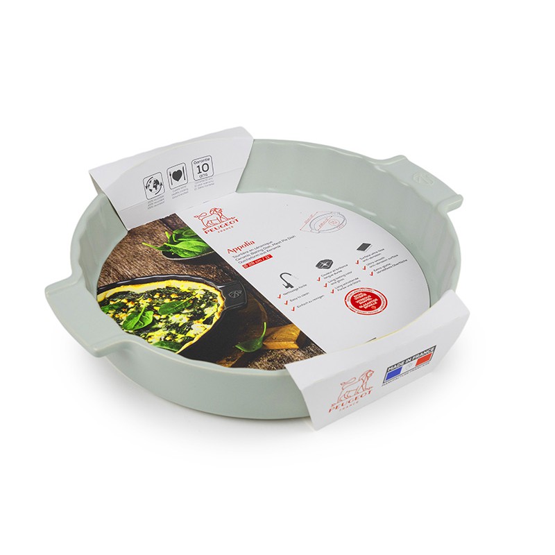 Appolia Tourtière Céramique 28 x 4 ,5 cm Vert Mat Sauge - Peugeot