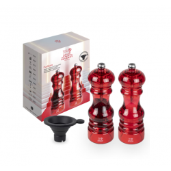 Podium Duo Set Pepermolen en Zoutmolen Acryl Rood 18 cm