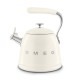 Bouilloire à Sifflet Emaillée 2,3 L Blanc Crème WKF01CR  - Smeg