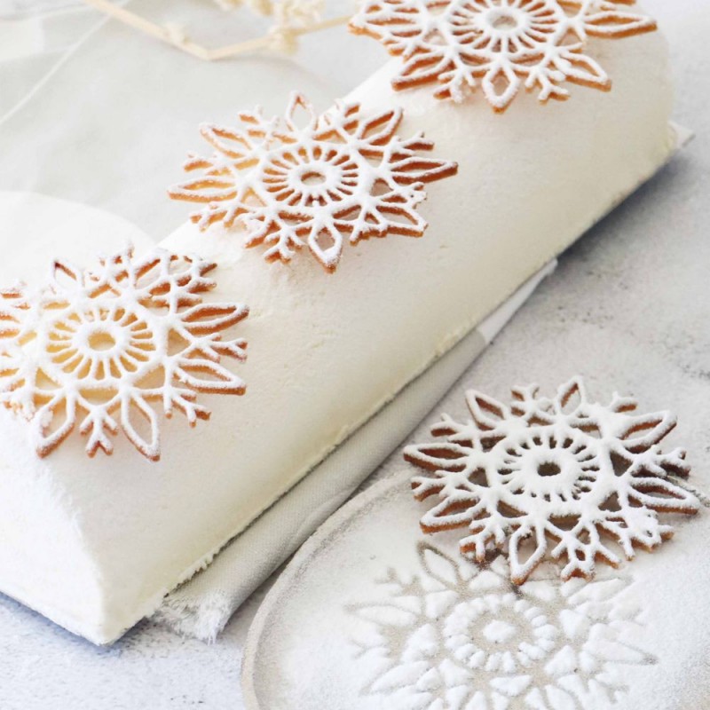 Tapis en Silicone Tuile Flocons de Neige Noël - Scrapcooking