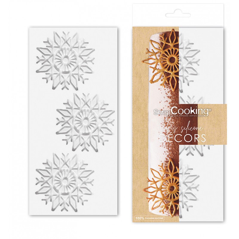 Tapis en Silicone Tuile Flocons de Neige Noël - Scrapcooking