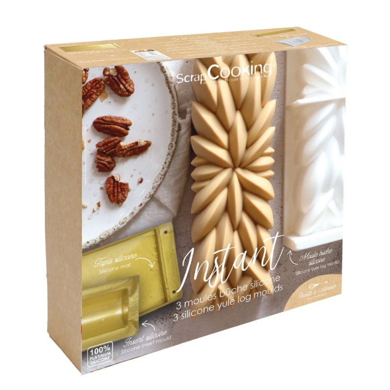 Instant Cakevormenkit met Insertvorm en Silicium Biscuitmat + Recepten - Scrapcooking