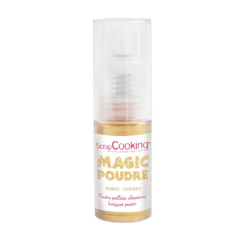 Magic Spray Poudre Pailletée Alimentaire Dorée 7 g - Scrapcooking