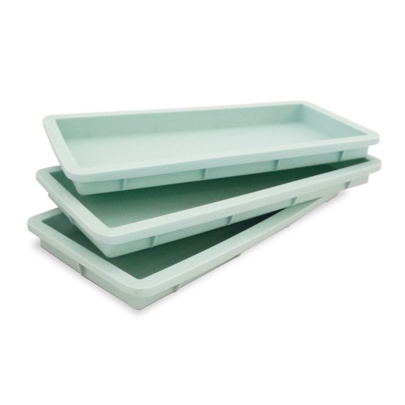 Moule Layer Cake et Génoise Silicone Rectangulaire 25x10 cm 3 pcs - Scrapcooking
