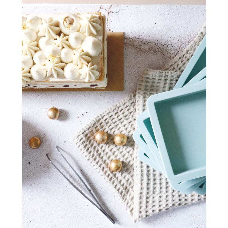 Moule Layer Cake et Génoise Silicone Rectangulaire 25x10 cm 3 pcs - Scrapcooking