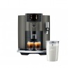 E8 Dark Inox PEP automatische koffiemachine (EC 2023) + Glazen Melkkan