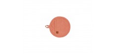 Stoff Manique Ronde Coton Chambray Chiné Terracotta 20 cm 