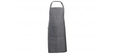 Stoff Tablier de Cuisine Homme/Femme Coton Chambray Chiné Anthracite 