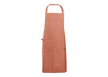 Stoff Tablier de Cuisine Homme/Femme Coton Chambray Chiné Terracotta  - Cosy Trendy
