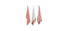 Stoff Set 3 Torchons Coton Chambray Terracotta 50x70 cm 