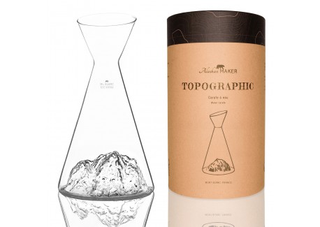Topographic Mont Blanc Carafe à Eau Montagne Verre Borosilicate 1L  - Alaskan Maker