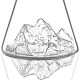 Topographic Carafe à Eau Verre Borosilicate Montagne 1L - Mont Everest  - Alaskan Maker